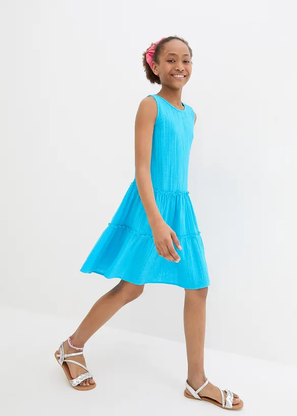 Meisjes midi jurk van mousseline, bonprix