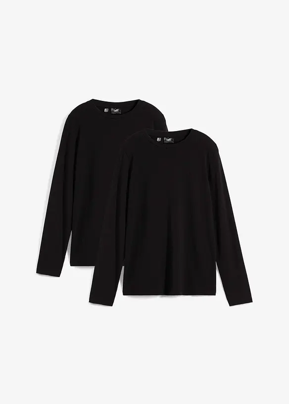 Longsleeve van biologisch katoen (set van 2), bonprix