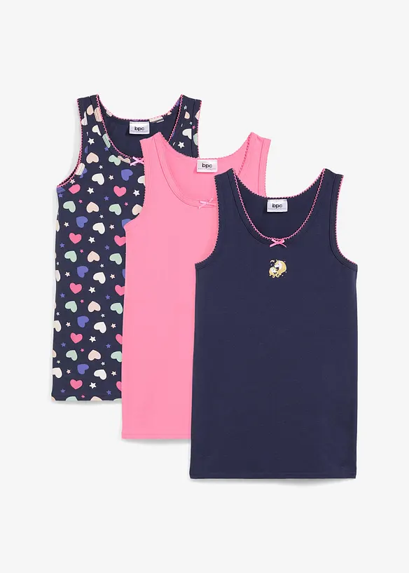 Meisjes hemd van zacht katoen(set van 3), bonprix