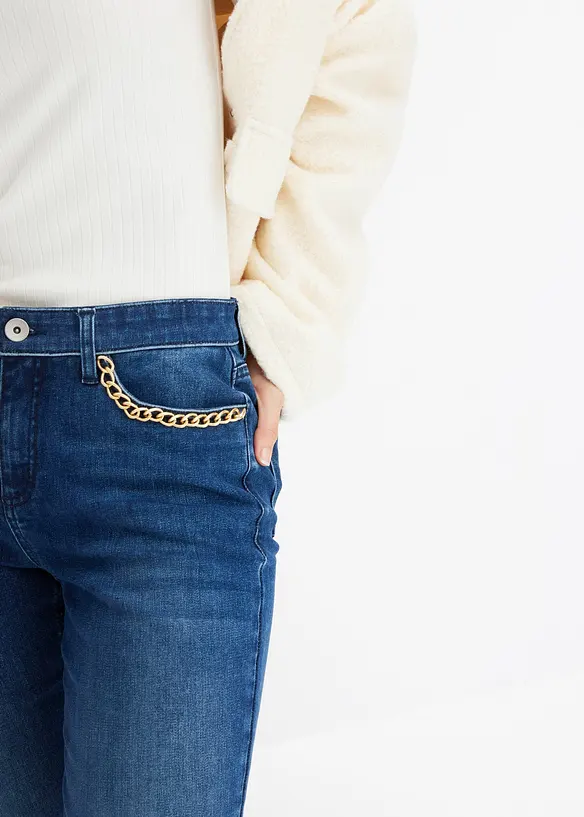 Jeans met kettingdetail, bonprix
