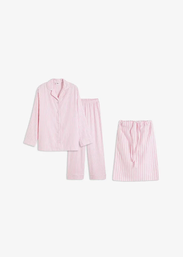 Geweven pyjama van flanel met cadeauzakje (3-dlg. set), bonprix
