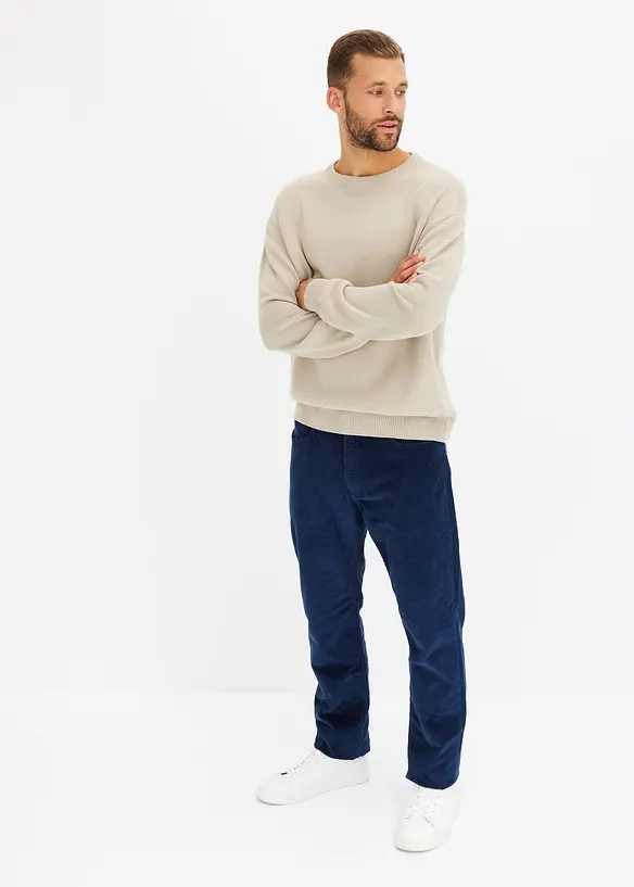 Relexed fit corduroy thermobroek, straight, bonprix