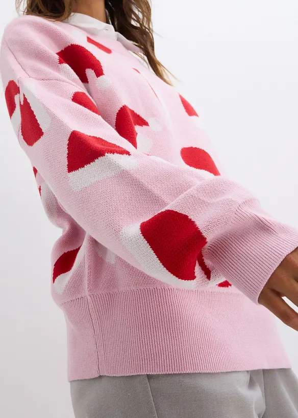 Kersttrui met ronde hals, oversized, bonprix