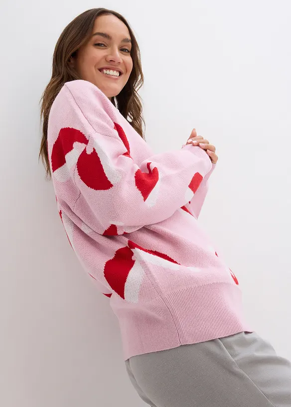 Kersttrui met ronde hals, oversized, bonprix