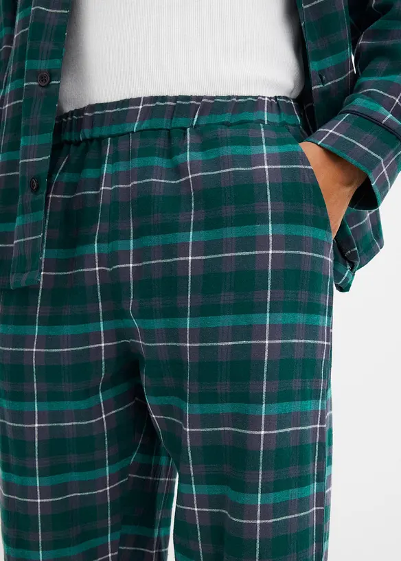 Flanellen pyjama met knoopsluiting en lange mouwen, bonprix