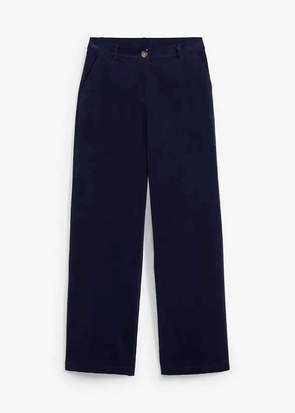 Corduroy broek in Marlene Dietrich stijl van biologisch katoen, bonprix