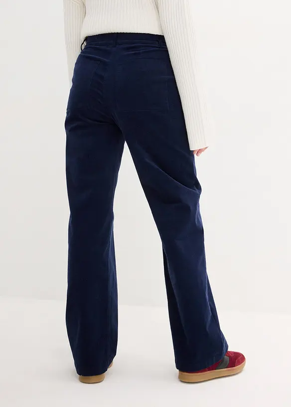 Corduroy broek in Marlene Dietrich stijl van biologisch katoen, bonprix