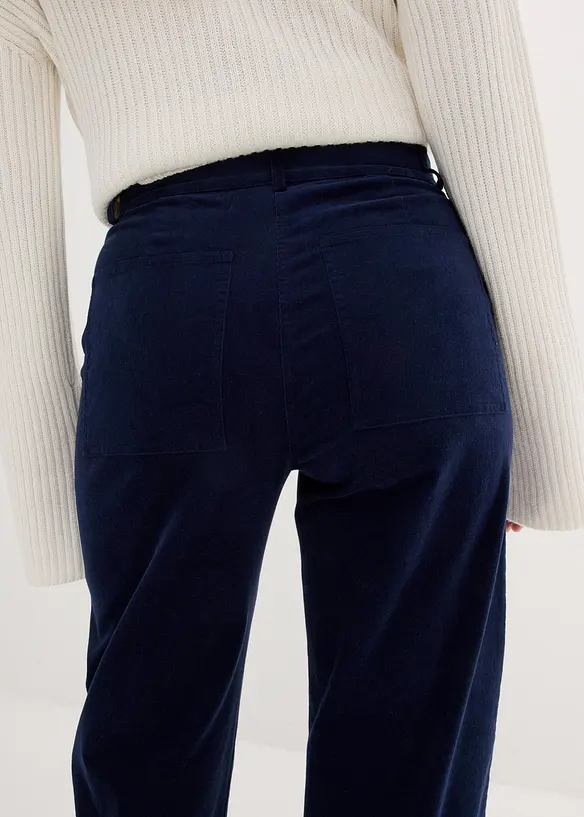 Corduroy broek in Marlene Dietrich stijl van biologisch katoen, bonprix