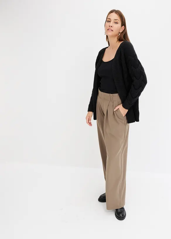 Wijde bandplooibroek met stretch, bonprix