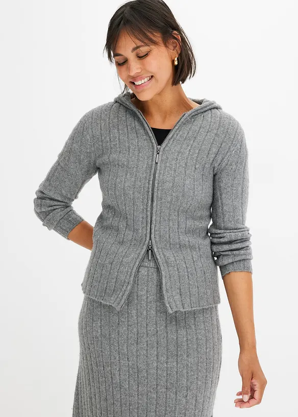 Geribd vest met capuchon, bonprix