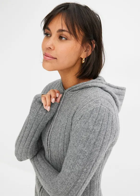 Geribd vest met capuchon, bonprix