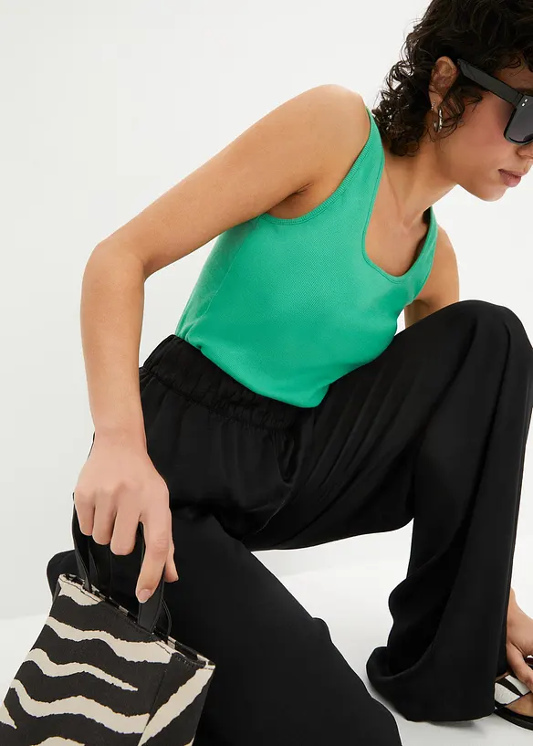 Lichte soepelvallende palazzo broek met high waist comfortband, bonprix