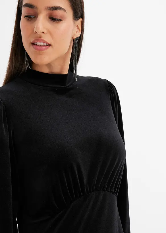 Midi jurk van zacht fluweel, bonprix