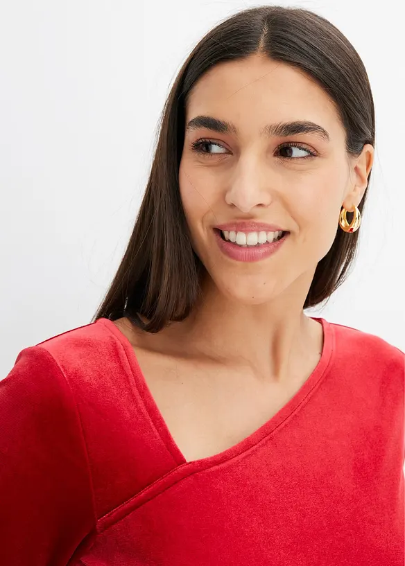 Shirt van zacht fluweel, bonprix