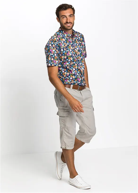 Lange cargo bermuda van katoen, regular fit, bonprix