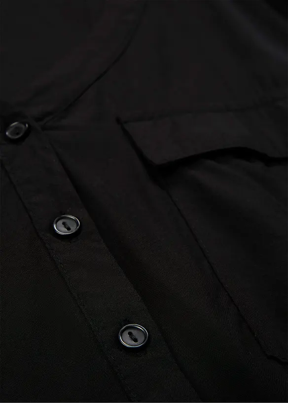 Blouse met lange mouwen en V-hals van vloeiende viscose, bonprix