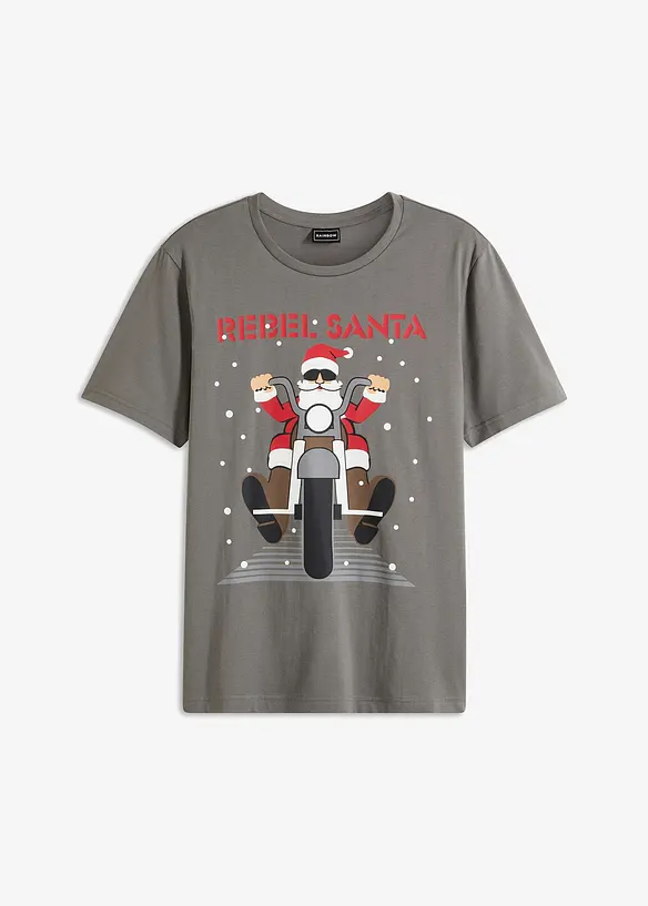 T-shirt met kerstprint van biologisch katoen, bonprix