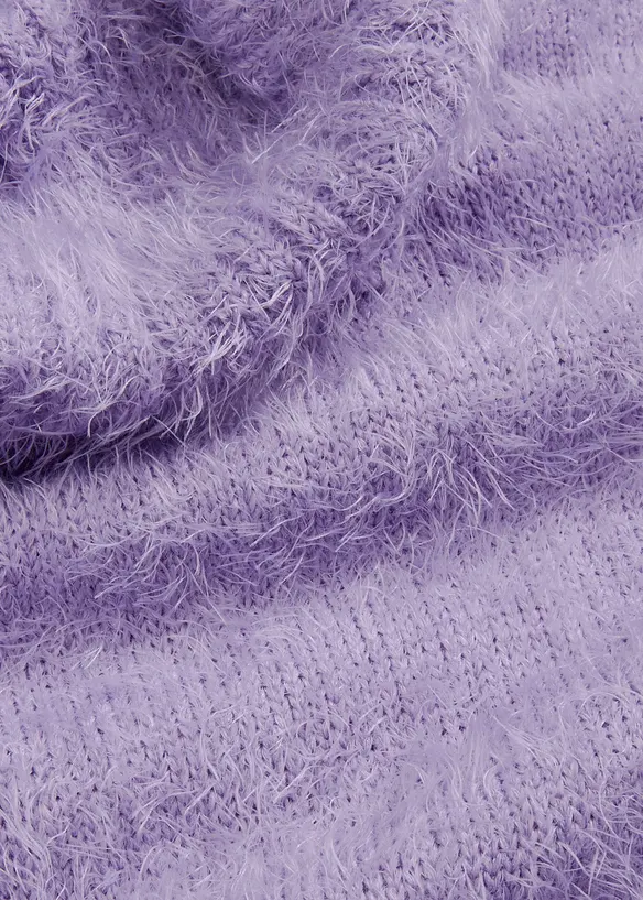 Oversized fluffy trui met een col, bonprix