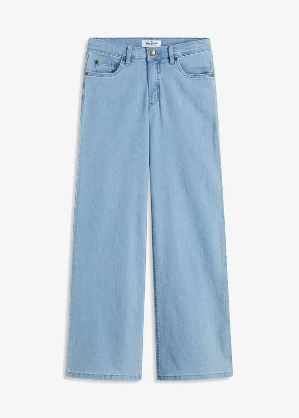 Wide leg stretch jeans mid waist, bonprix