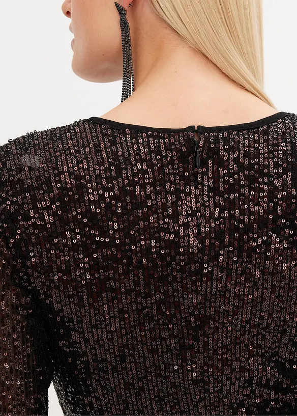 Paillettenjurk met schoudervullingen, bonprix