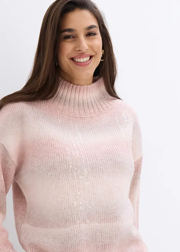 Trui met kleurverloop en pailletten, bonprix