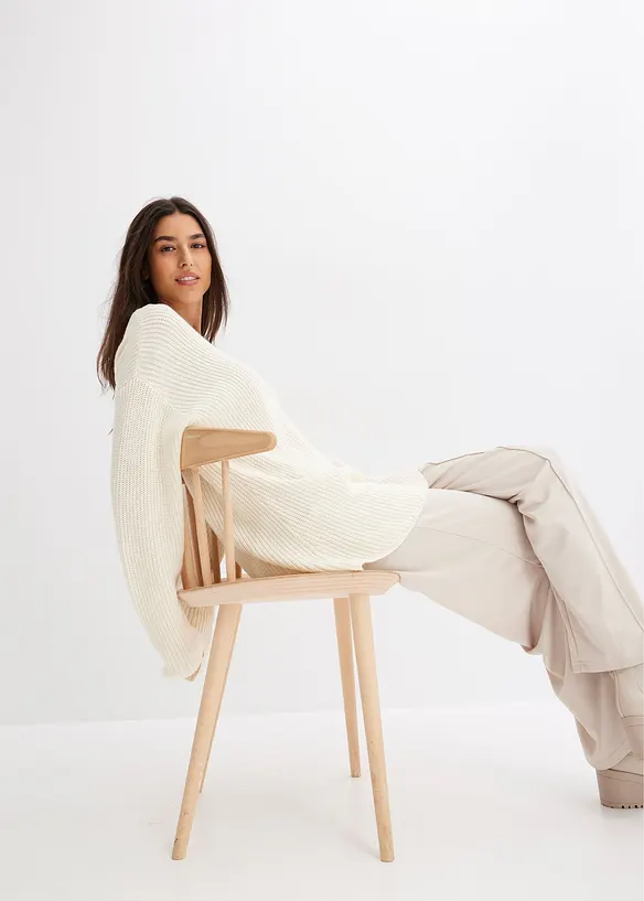 Oversized trui van een wolmix, bonprix