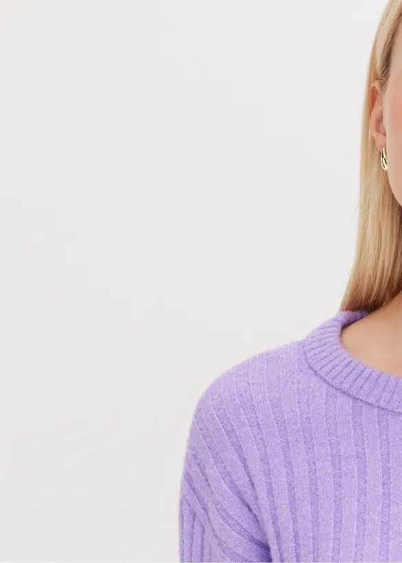 Geribde oversized trui, bonprix