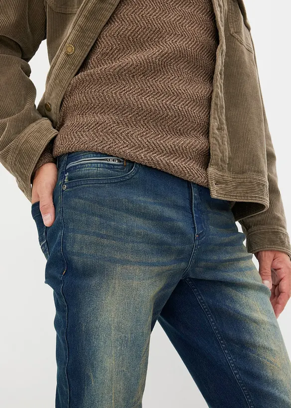 Lichte slim fit stretch jeans, straight, bonprix