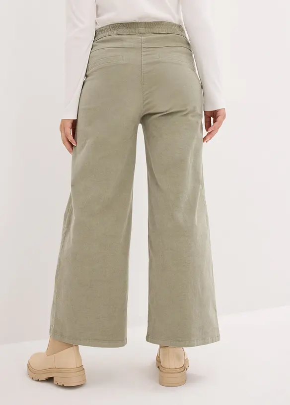 Wijde corduroy broek met high-waist comfortband, bonprix