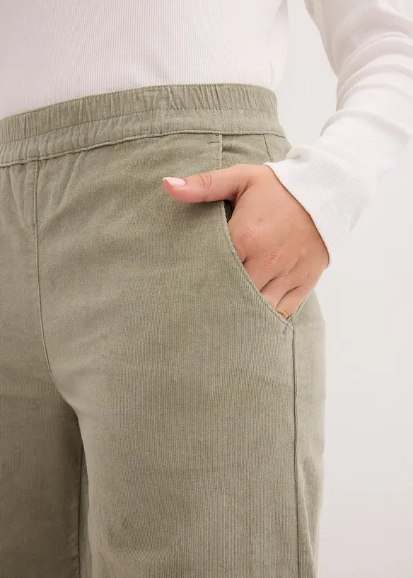 Wijde corduroy broek met high-waist comfortband, bonprix