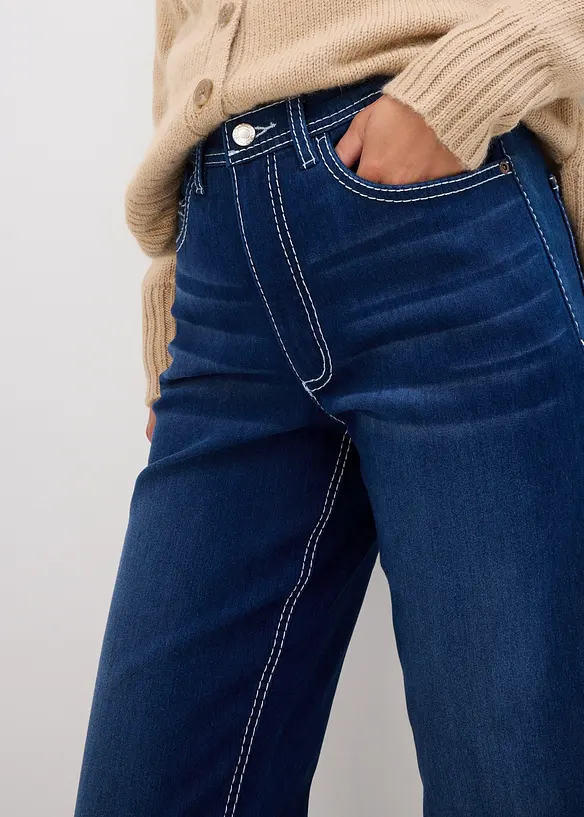 Straight thermojeans met high waist, bonprix