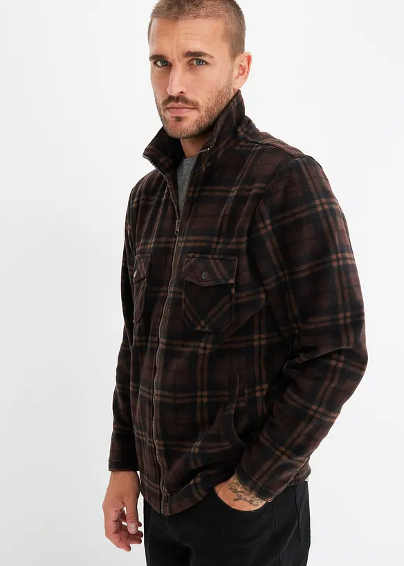 Fleece jas met opstaande kraag, bonprix