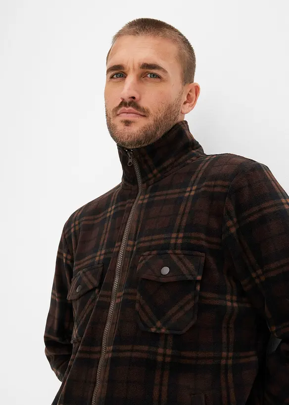 Fleece jas met opstaande kraag, bonprix