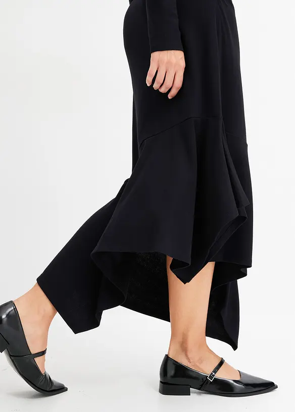 Jersey jurk met asymmetrische onderrand, bonprix