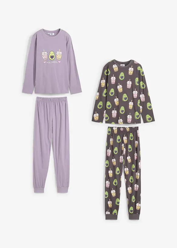 Meisjes pyjama van biologisch katoen (4-dlg. set), bonprix