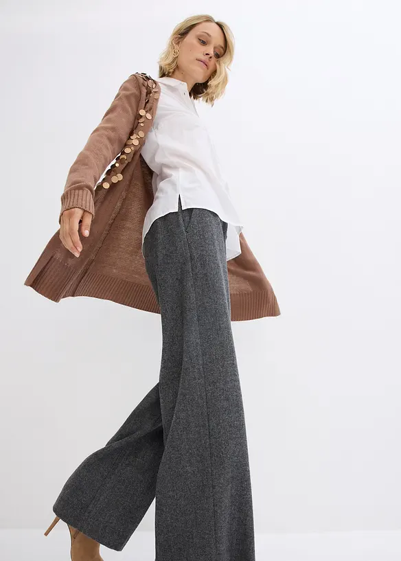 Wollen broek met visgraatpatroon, bonprix