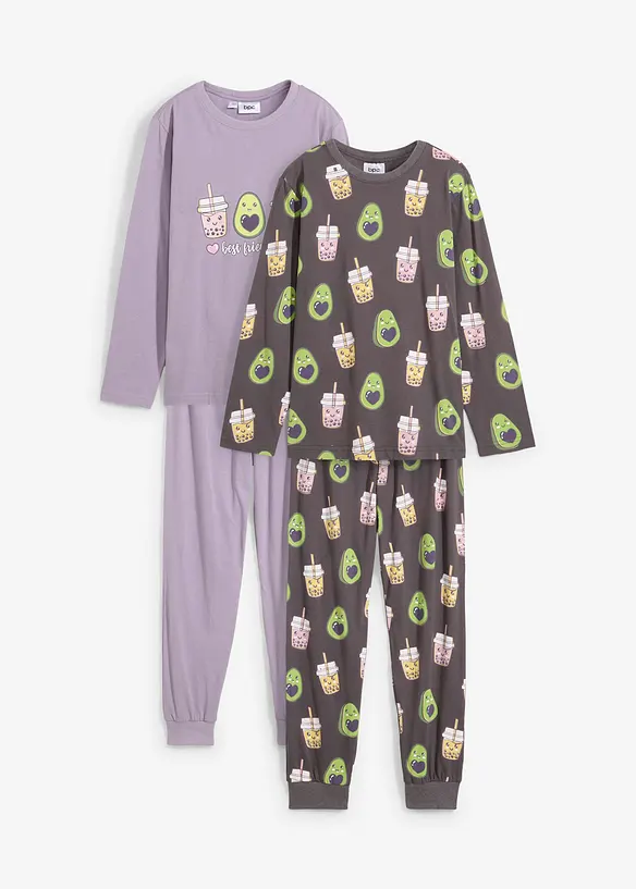 Meisjes pyjama van biologisch katoen (4-dlg. set), bonprix
