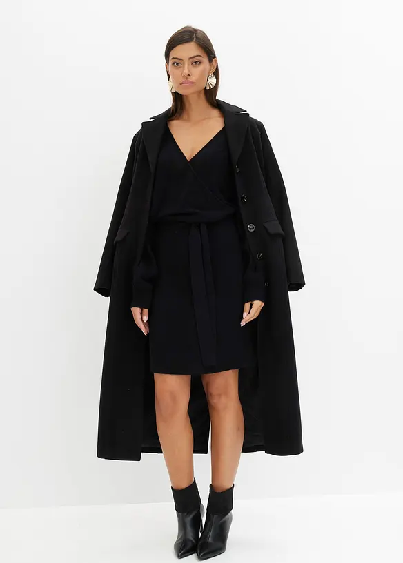 Gebreide jurk met V-hals, bonprix