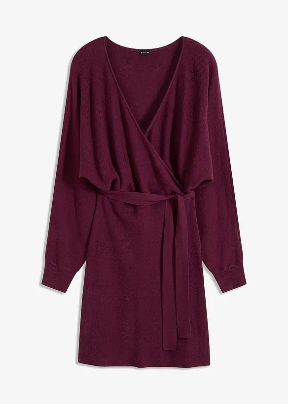Gebreide jurk met V-hals, bonprix
