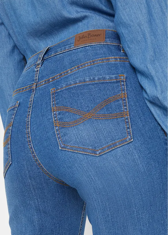 Slim capri jeans, mid waist, bonprix