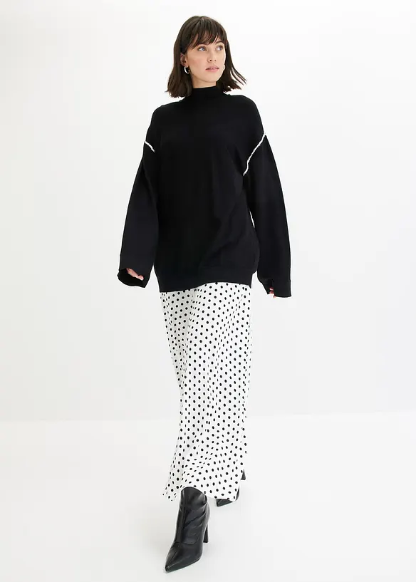 Boxy trui met siersteek van viscosemix, bonprix