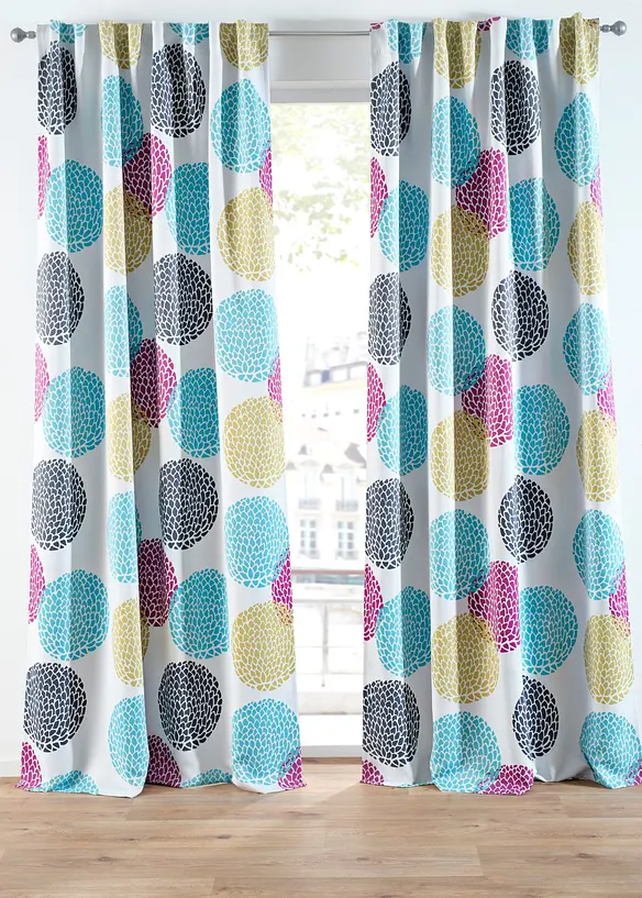 Verduisterend gordijn met print met gerecycled polyester (1 stuk), bonprix