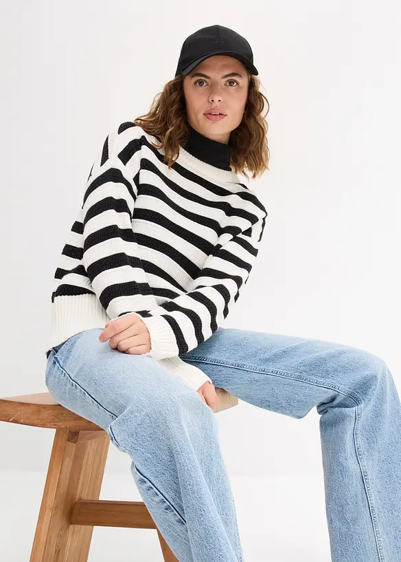 Boxy trui in ajour, bonprix