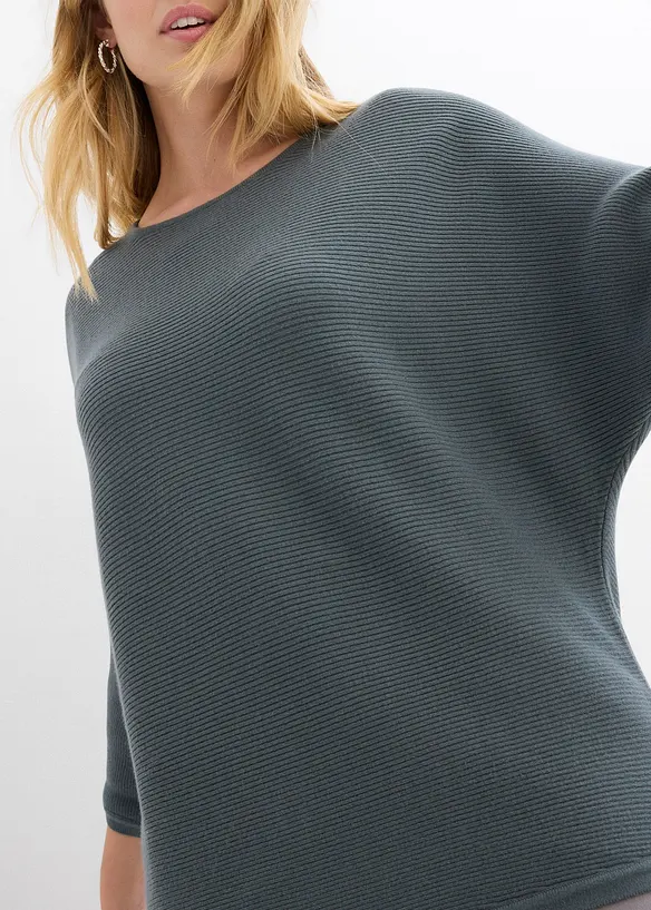 Geribde oversized trui in een viscosemix, bonprix