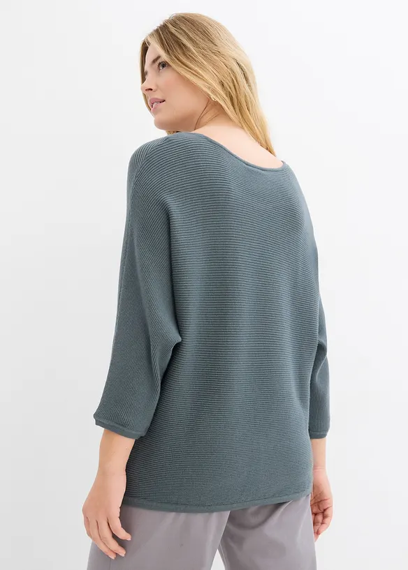 Geribde oversized trui in een viscosemix, bonprix