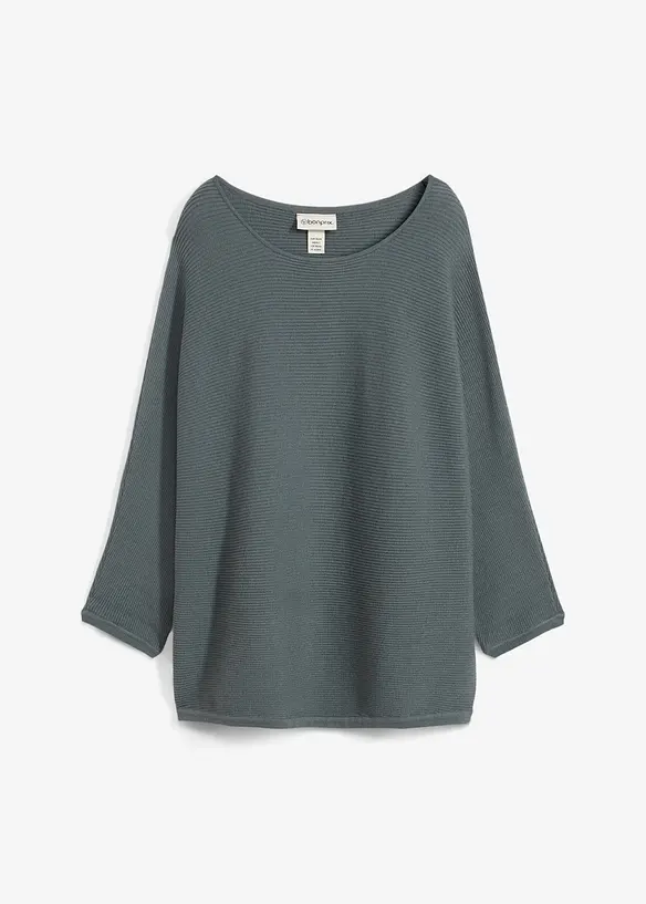 Geribde oversized trui in een viscosemix, bonprix