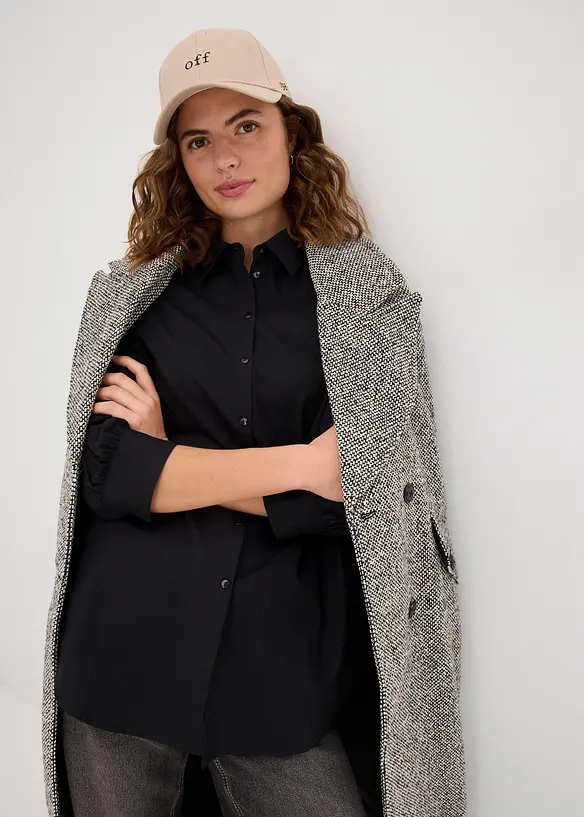 Oversized blouse van katoen met 3/4 mouwen, bonprix