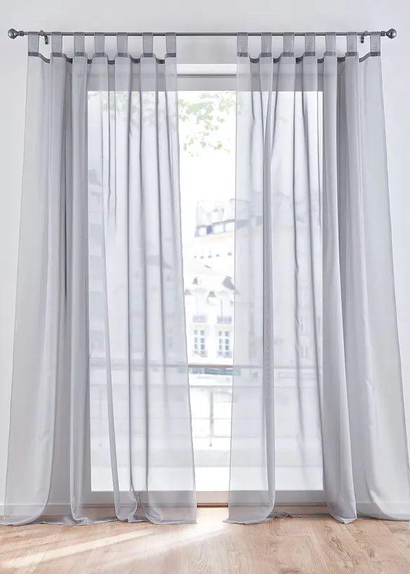 Transparante gordijnen (2 stuks) effen, bonprix
