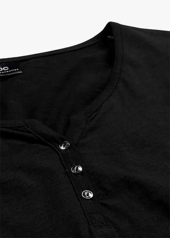 Shirt met knoopsluiting van biologisch katoen, bonprix