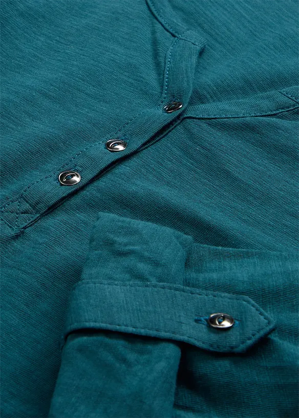 Shirt met knoopsluiting van biologisch katoen, bonprix